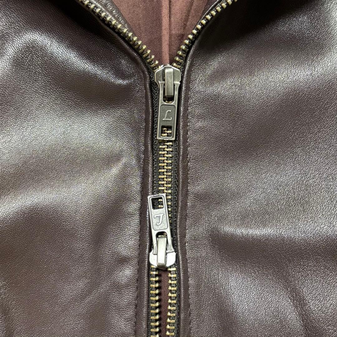美品　Liugoo Leathers リブ付トラックジャケット　ラムレザー　XL
