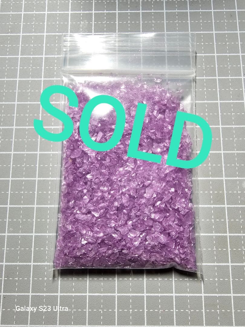 ⑪❣️蘭❣️★Ｎｏ2107 琉球ガラスフリット✨藤色★15ｇ