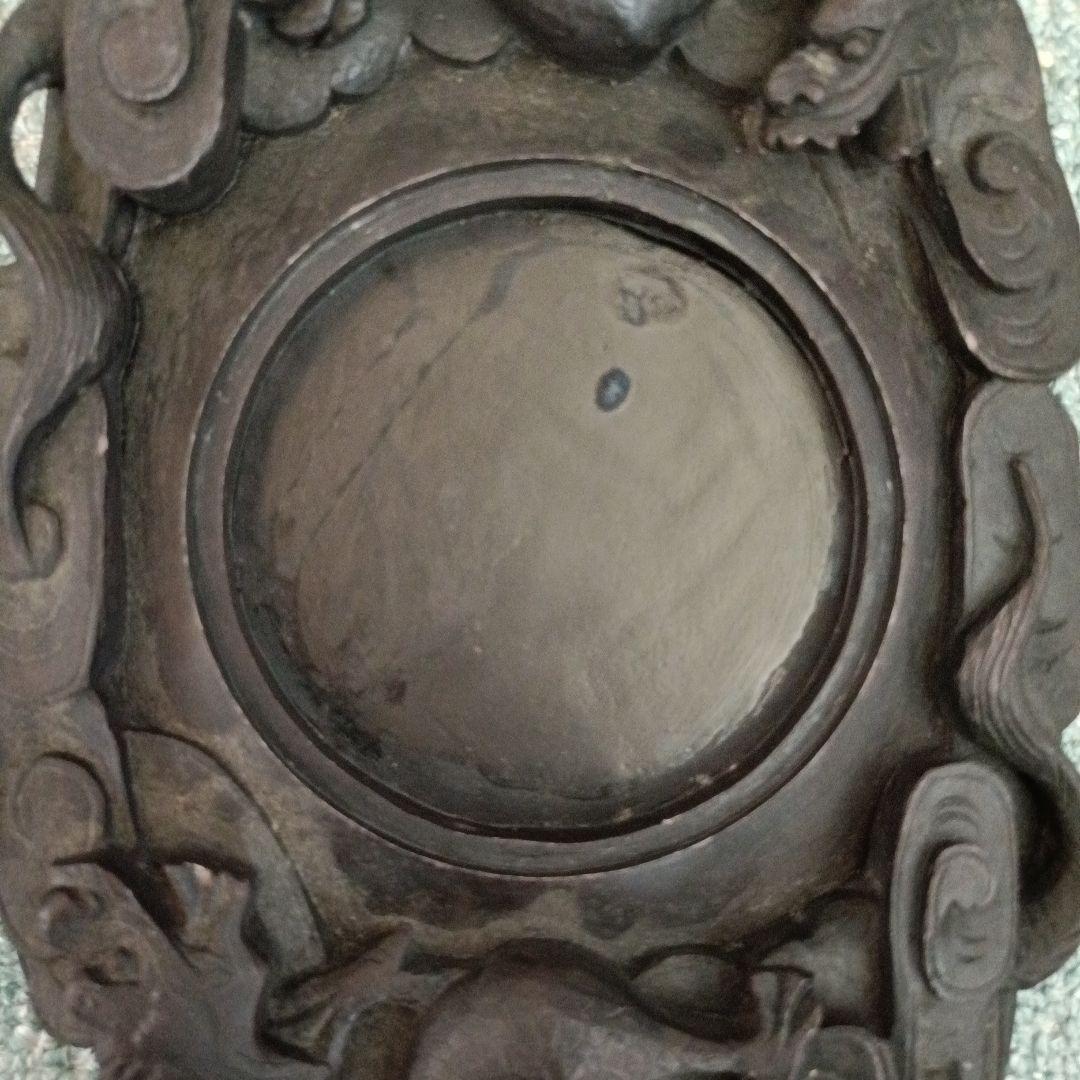 【最終値下げ】中国古美術 彫刻硯 龍彫 寿字 蝙蝠文 書道具 文房四宝 端渓系