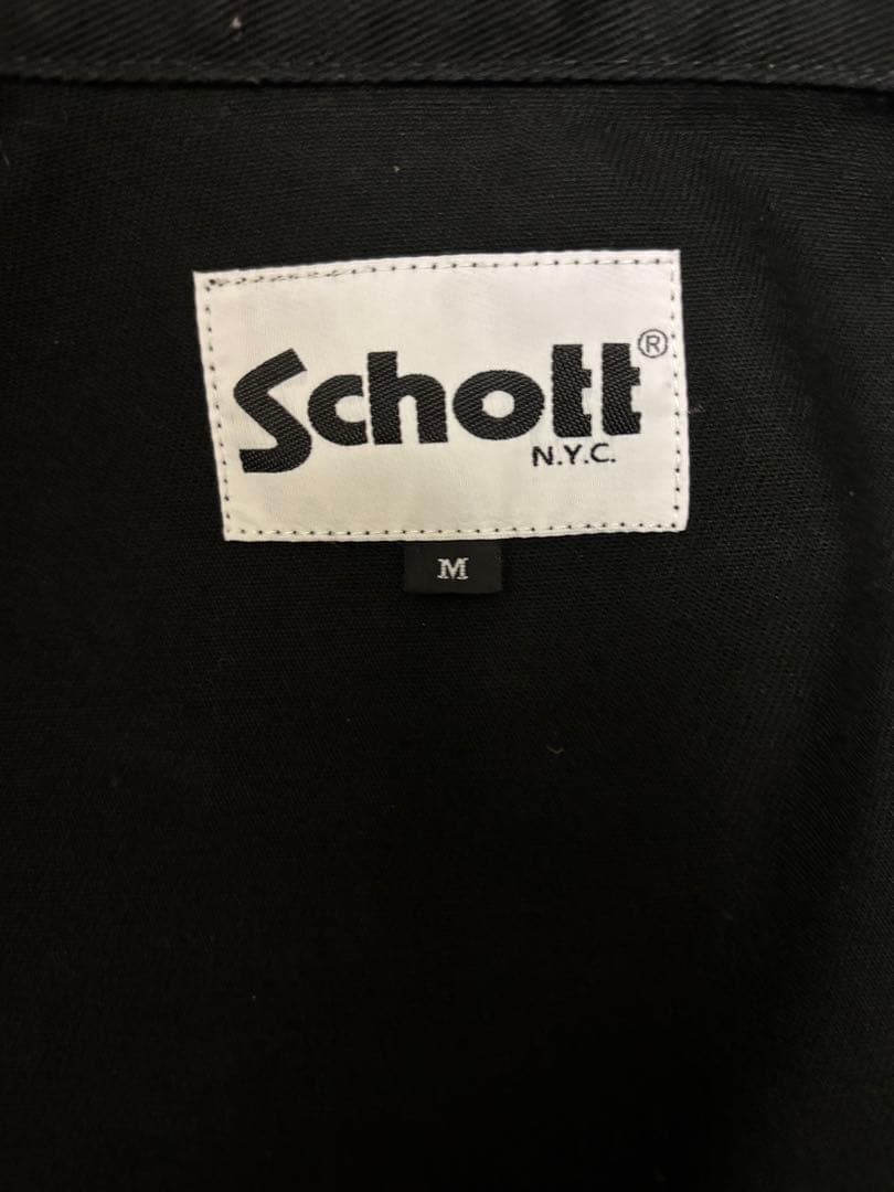 一度着用美品 SCHOTTショット ワークジャケットコットンM 黒ブラックメンズ