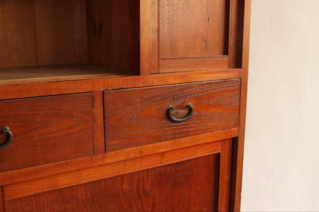 収納棚　食器棚　木製　古道具　古家具　和家具　ビンテージ　アンティーク　レトロ