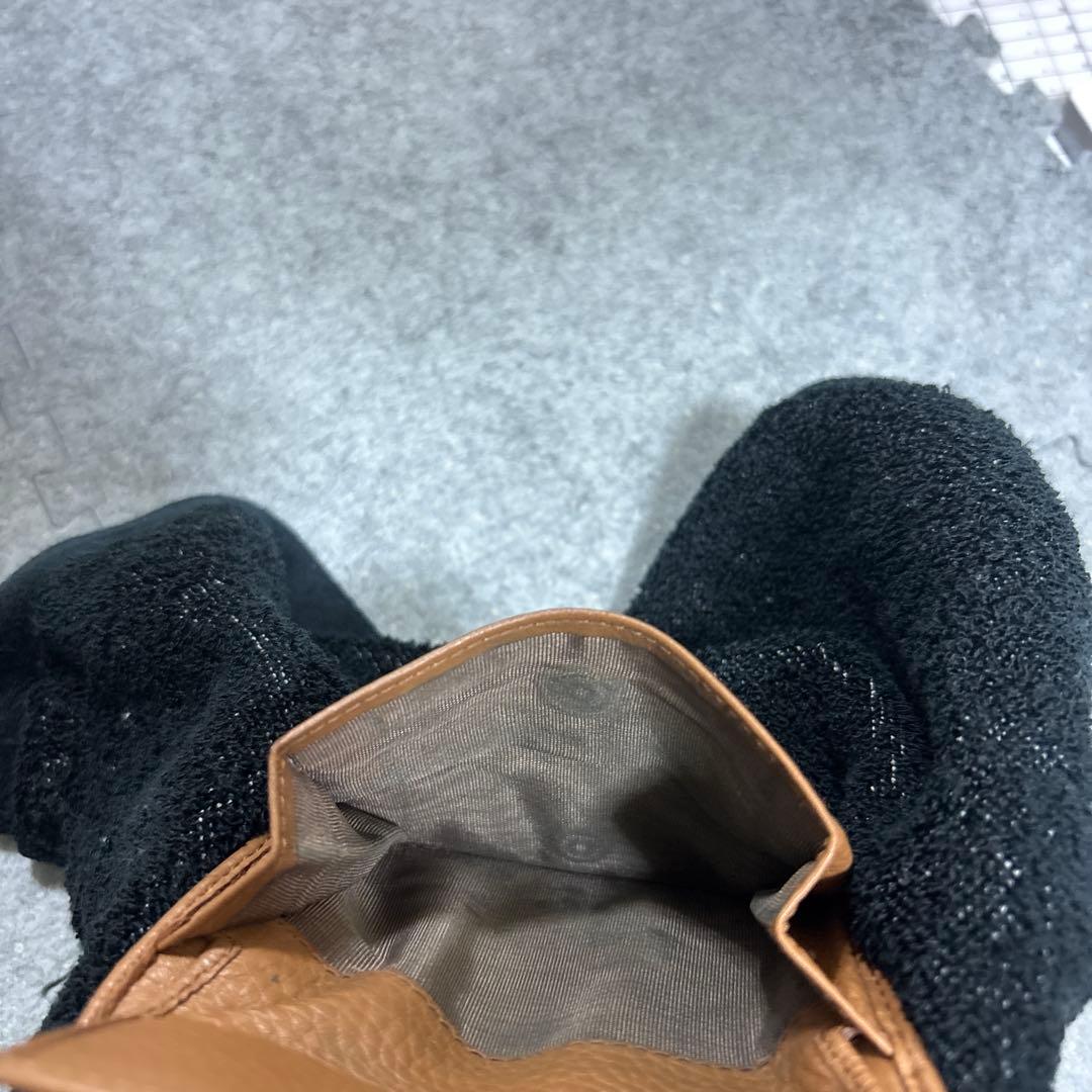 PRADA 茶色　財布　ゴールド　三つ折り