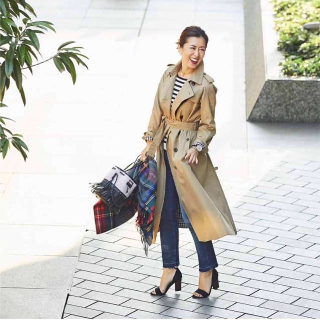 カスタム仕様Aquascutum トレンチコート大草直子ロングモデル