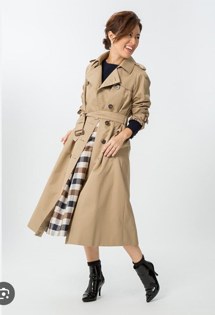 カスタム仕様Aquascutum トレンチコート大草直子ロングモデル