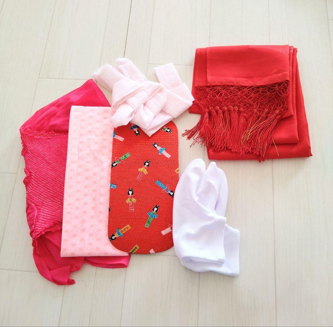 ​【きものやまと】七五三 7歳 女の子着物セット 白地 花と鶴