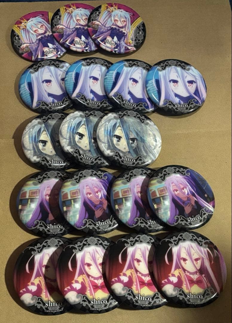 ノーゲーム・ノーライフ ラッキー缶バッジ 白 セット