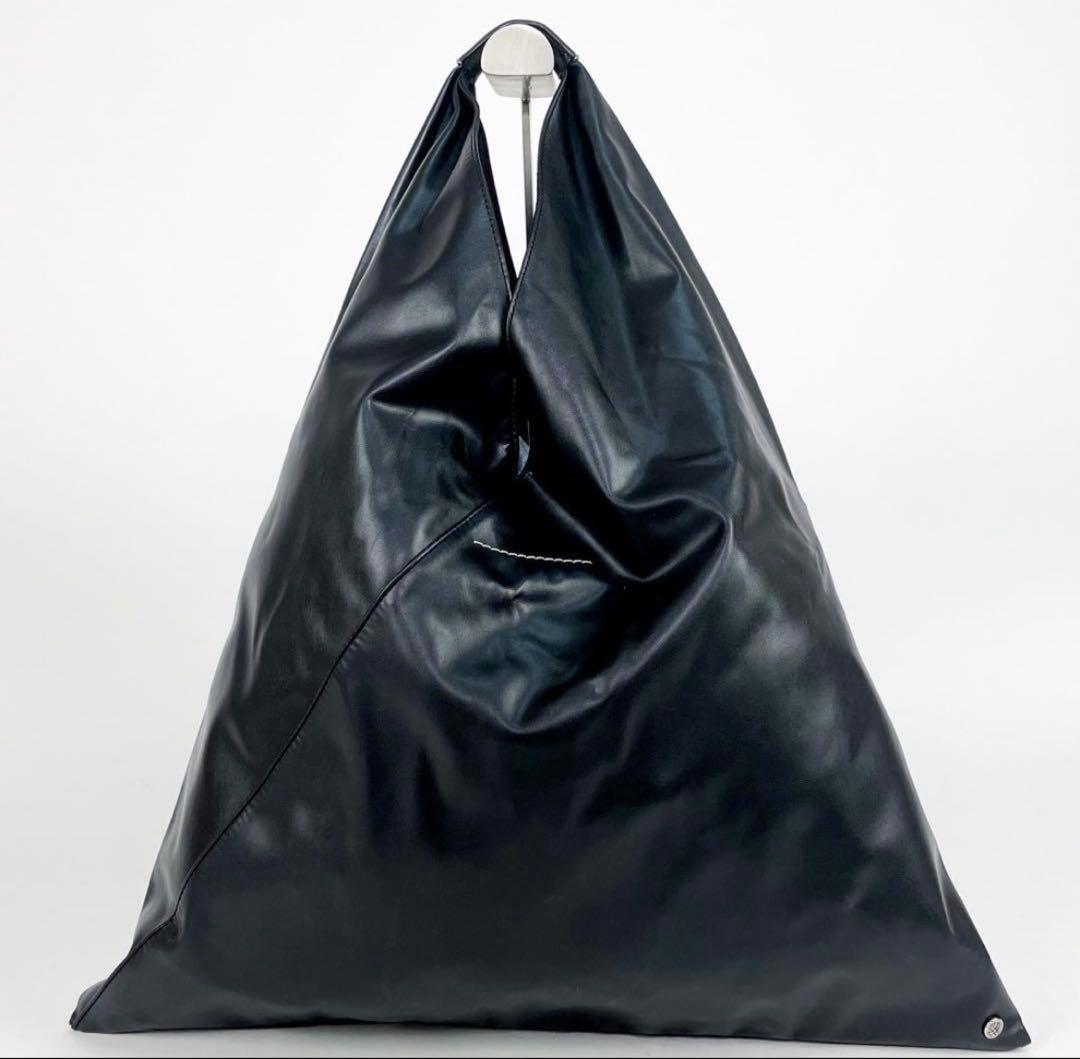 MM6 ジャパニーズ ミディアム レザー 黒 トートバッグ ワンショルダー