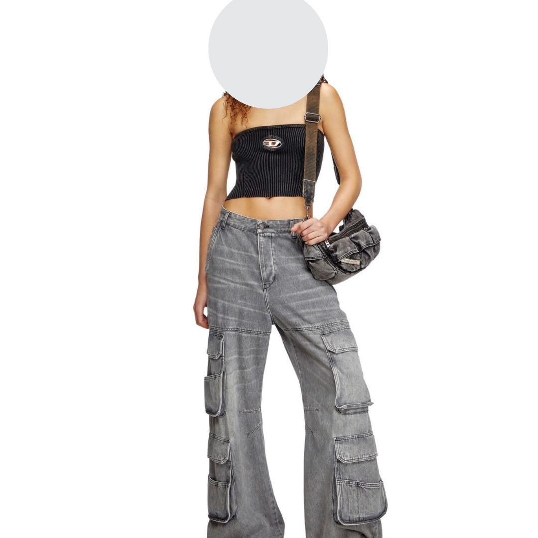 ≪DIESEL≫ディーゼル/チューブトップ／ブラック ロゴ入り