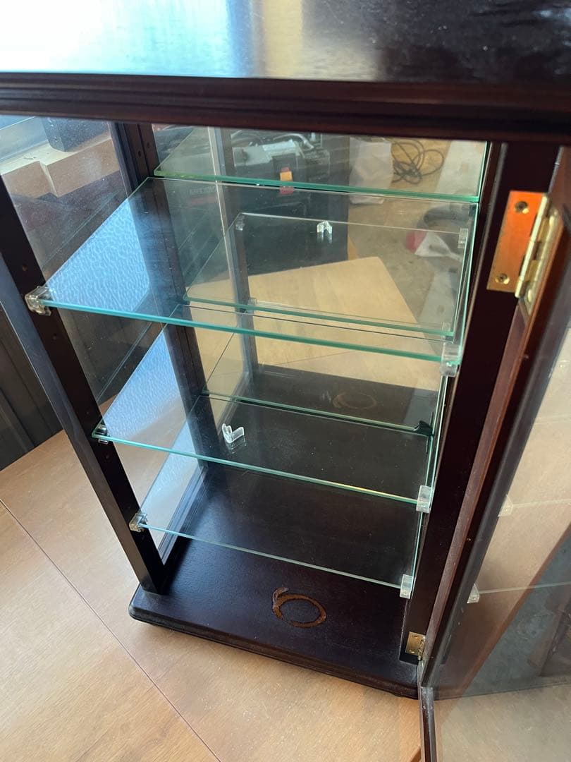 R ieさま専用　ダークブラウン ガラスキャビネット 4棚