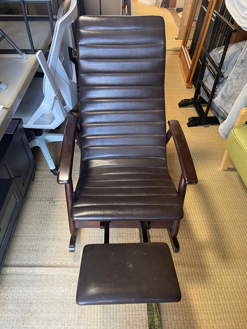 【MATSUDA】マツダ家具　ロッキングチェア　フットレスト付き　昭和レトロ