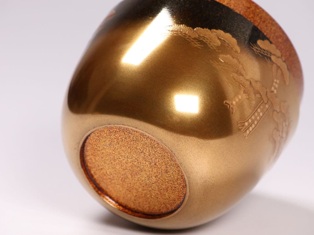 MA583 茶道具 一后一兆作 塩釜蒔絵 棗 保証品 共箱・共布・作歴 / 梨地