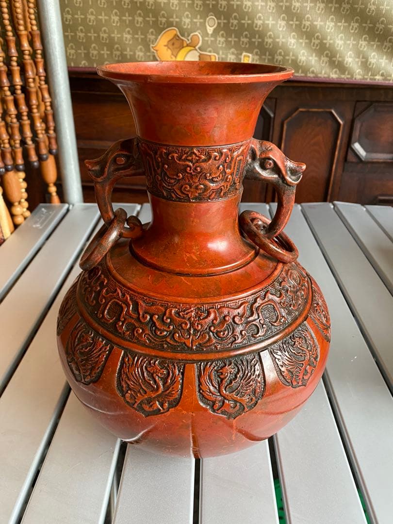 銅器　花瓶　伝統工芸　赤銅