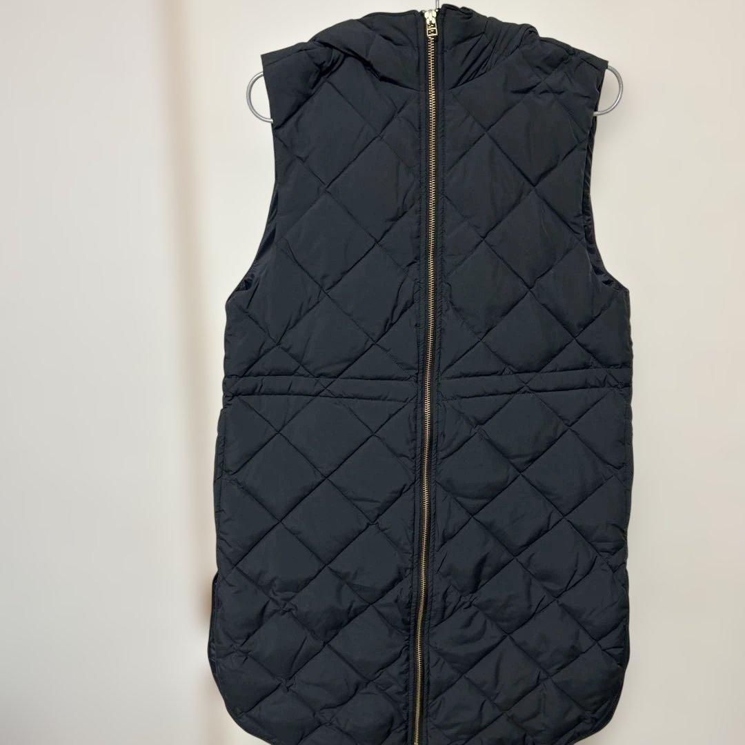 ハムちゃんブラック キルティングダウンベスト ゴールドファスナー