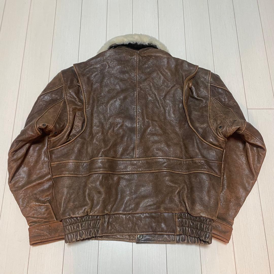 ヴィンテージ G-1 A-2 ラムレザージャケット Mサイズ ファー付き