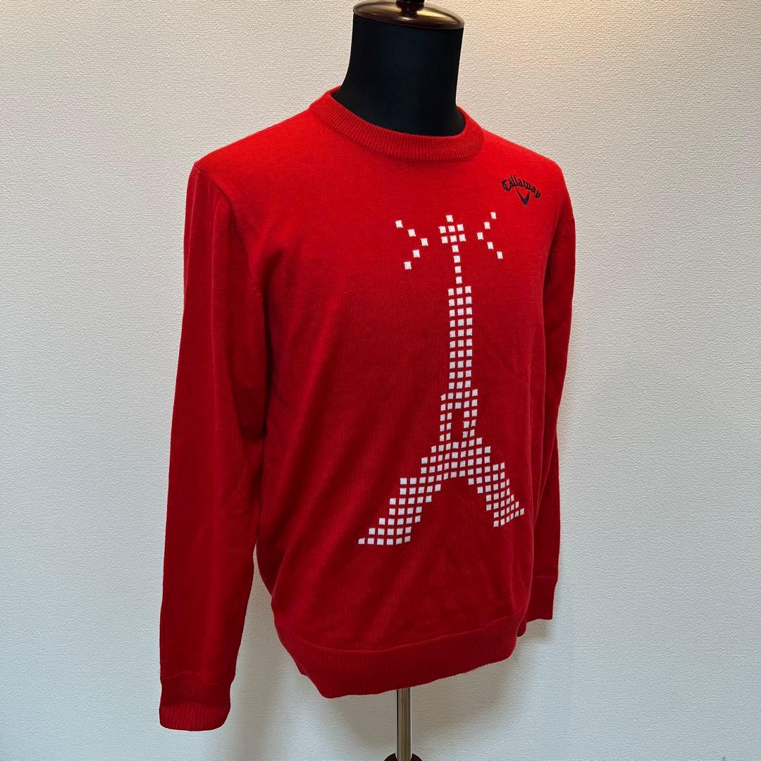 キャロウェイゴルフ　ニット　Lサイズ　レッド