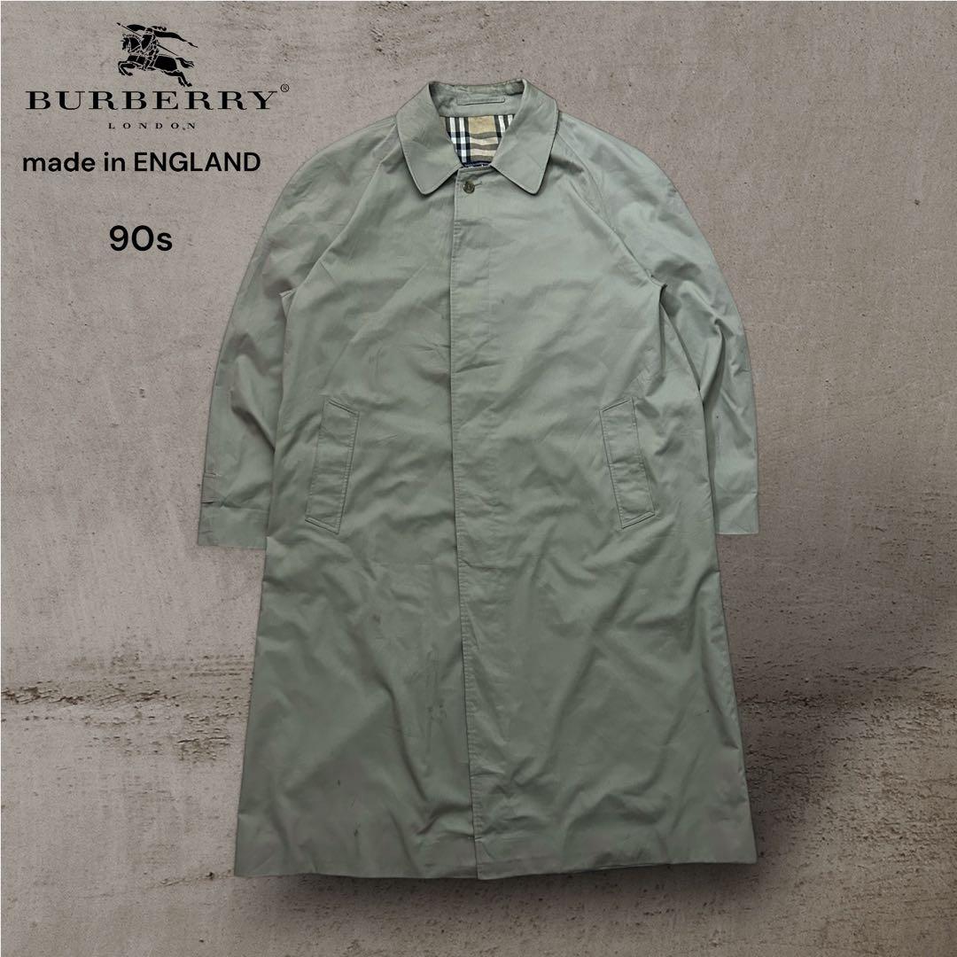 【希少】90sイングランド製バーバリーロンドンバルマカンコート古着