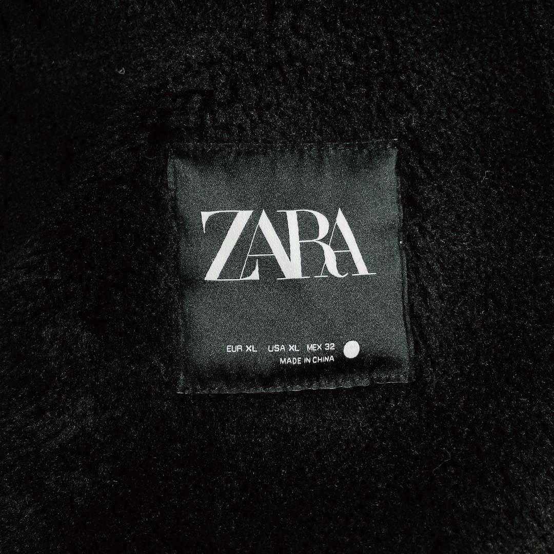 ZARA✨2024年冬✨フェイクムートン レザージャケット 黒 XL