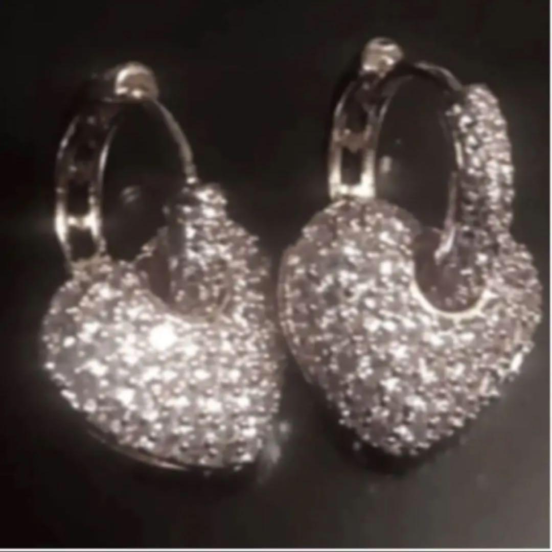 ❤️スワロフスキー❤️ぶっくりかわいい　ハートパヴェ 上品華やか