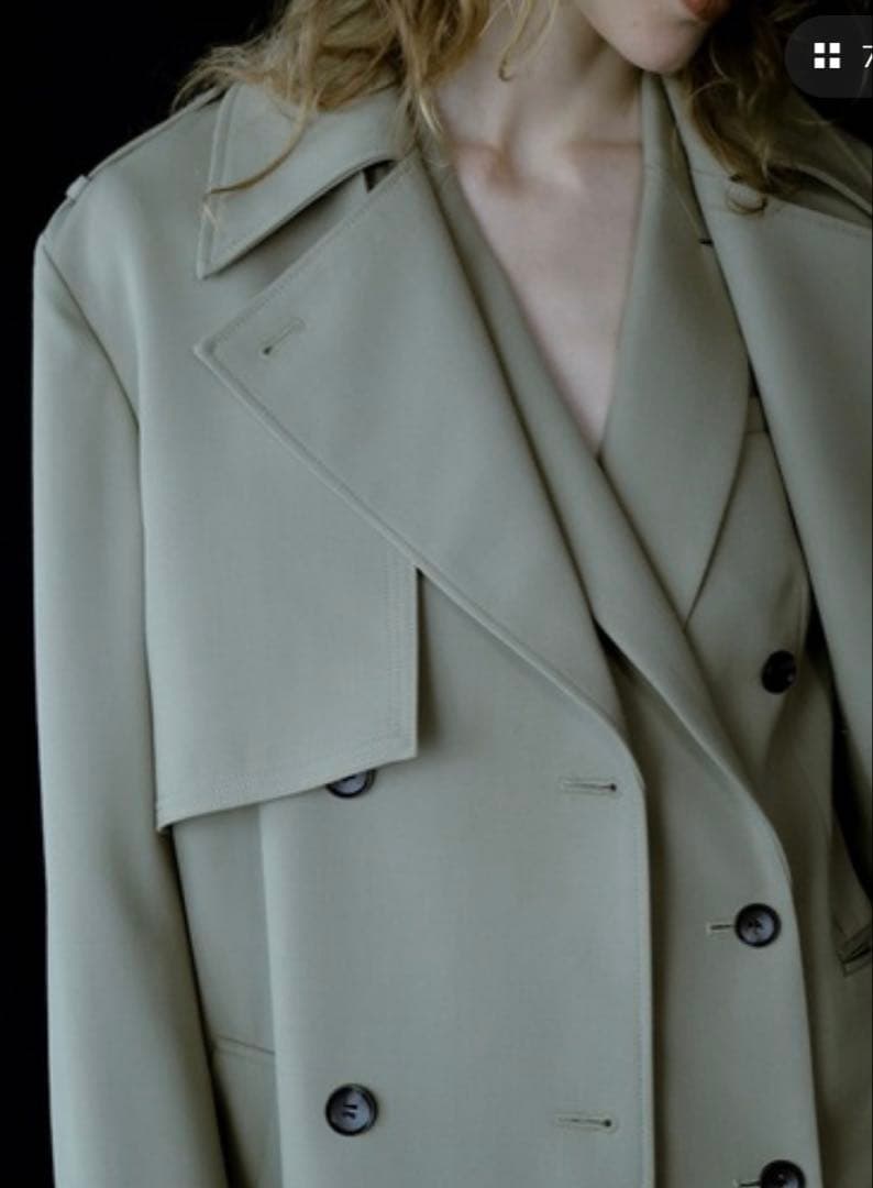 24AW anuans ウールギャバジントレンチコート S 美品