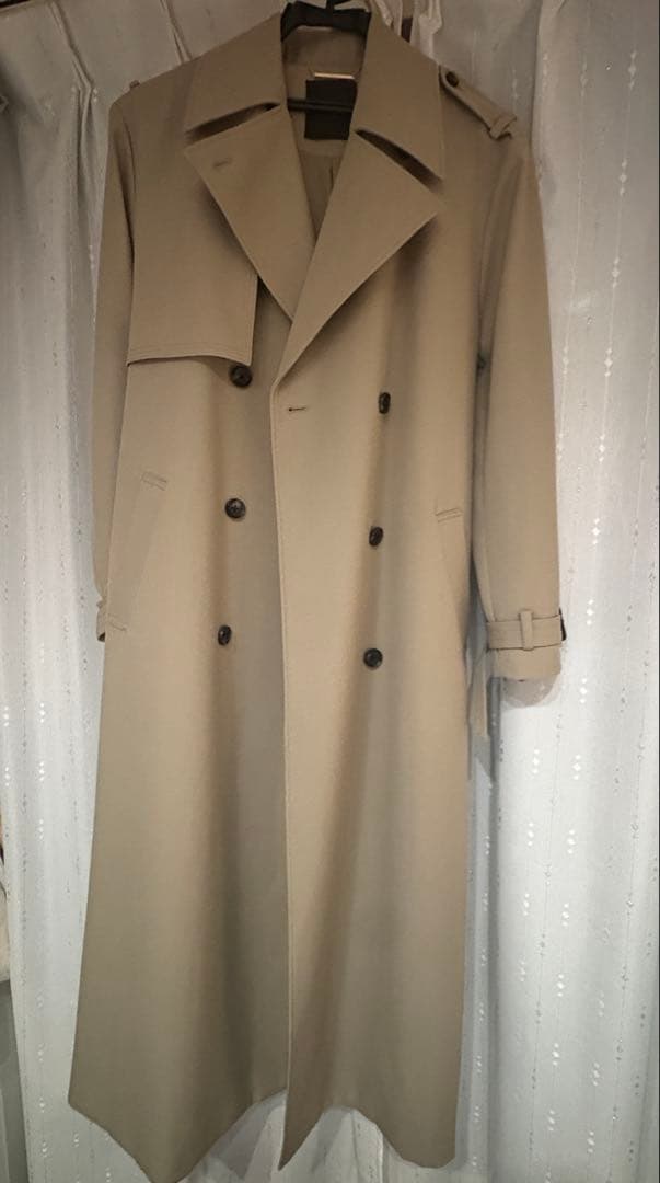 24AW anuans ウールギャバジントレンチコート S 美品