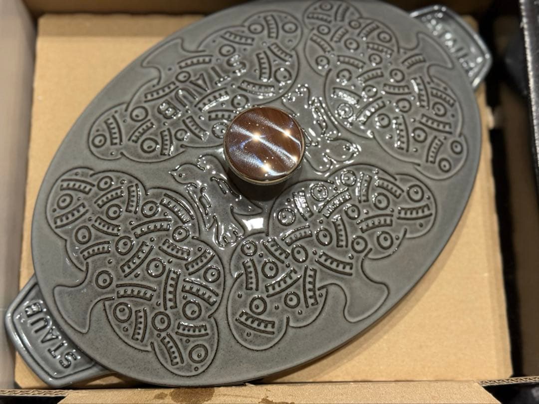 ストウブ　フォレスト　ホットプレート　23 オーバル　グレー　ミナペルホネン