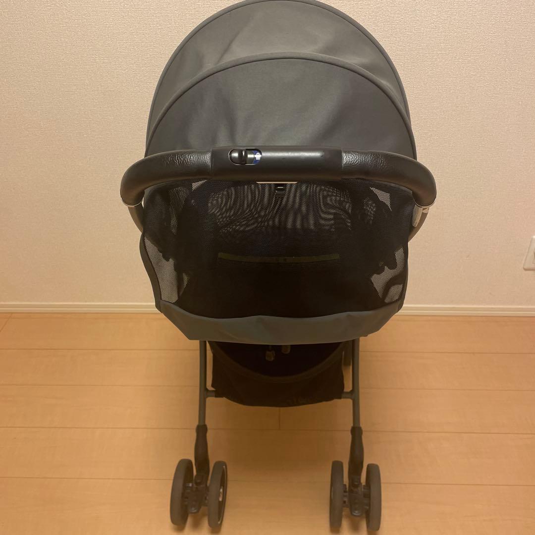 Aprica クルリー　ベビーカー　グレー　 レインカバー付き