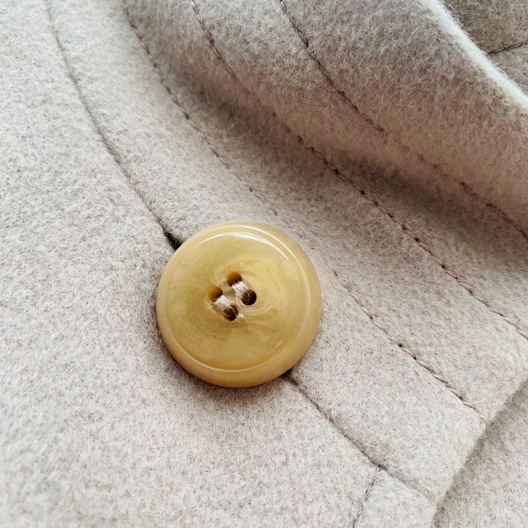 レリアン●極美品●日本製アンゴラ100% Aライン翡翠釦スタンドカラーコート L