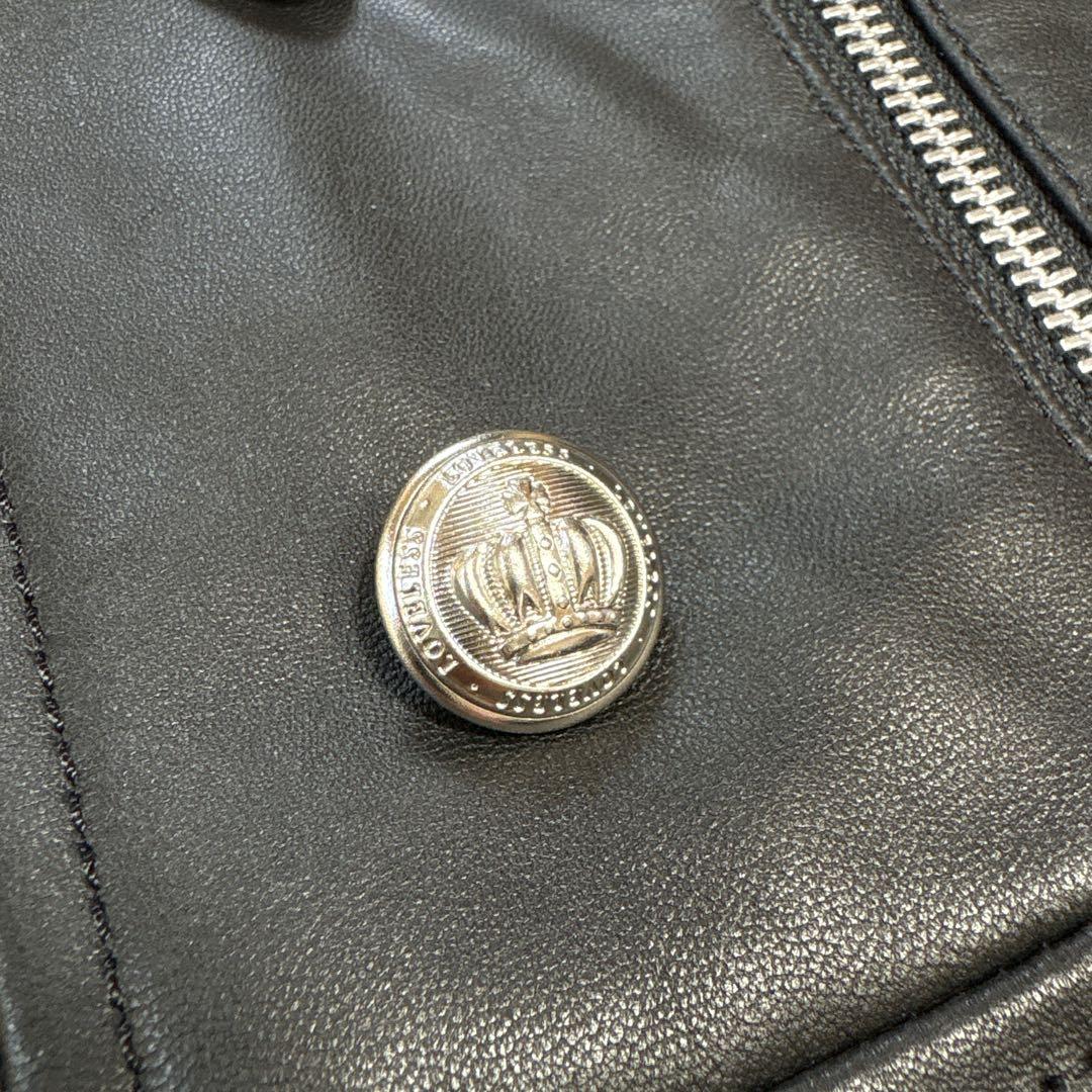 LOVELESS ラブレス 羊革 レザーネイバルジャケット メタル釦 34