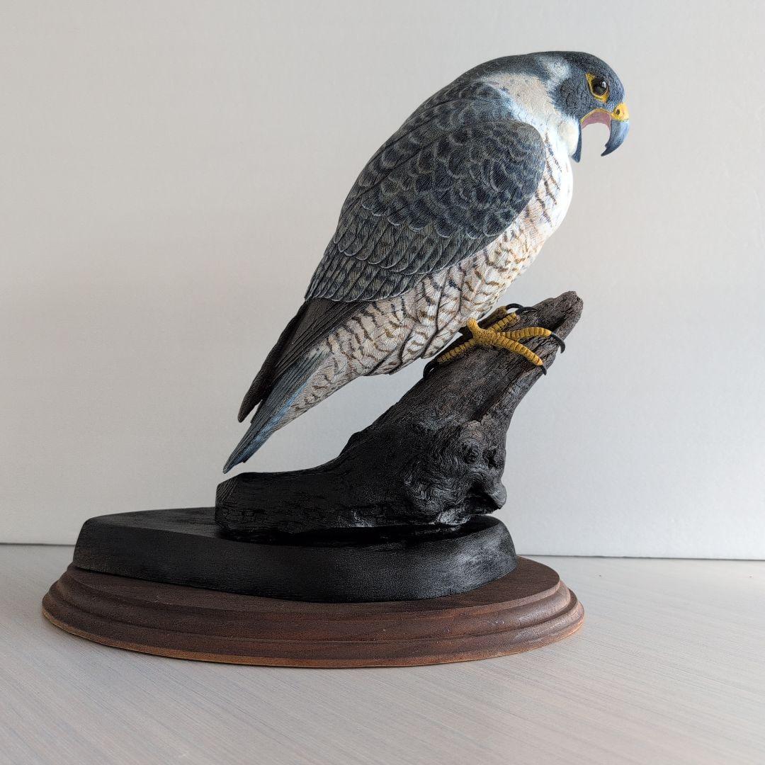 ok0330さま専用 ハヤブサとオオルリ 木彫りの野鳥　野鳥彫刻