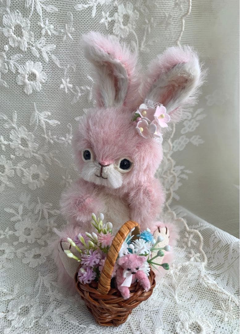 ＊ほっこりふわふわ立ち耳うさちゃん＊チビチビベア付き