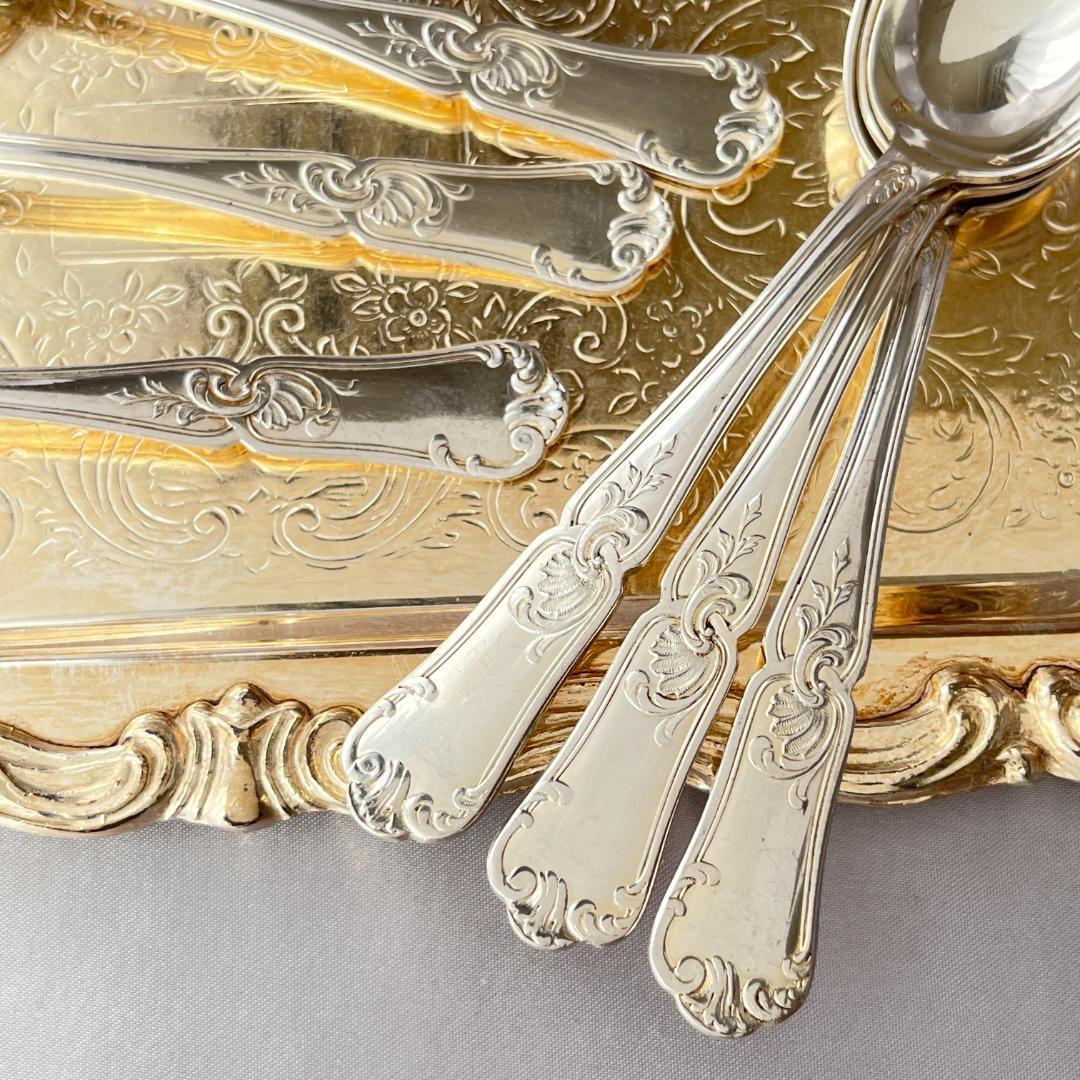 【仏蘭西】 Louis XV コーヒースプーン 6本【シルバープレート】