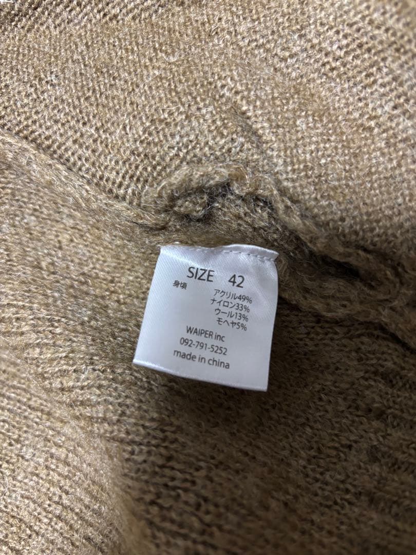 値下げWAIPER.inc モヘアニット カーディガン S OLID