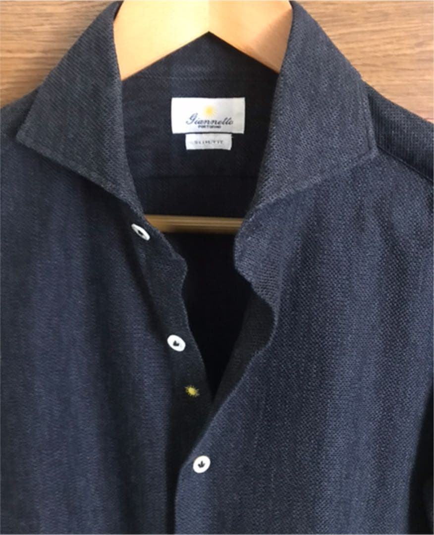 giannetto ジャンネット イタリア製シャツホリゾンタルカラー黒　試着のみ