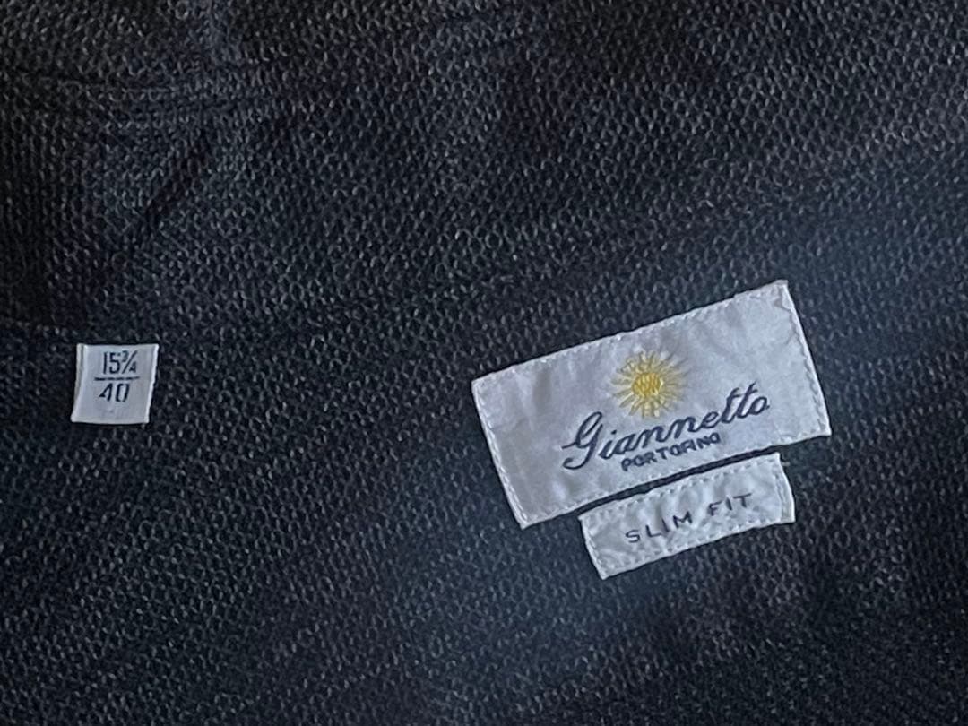 giannetto ジャンネット イタリア製シャツホリゾンタルカラー黒　試着のみ