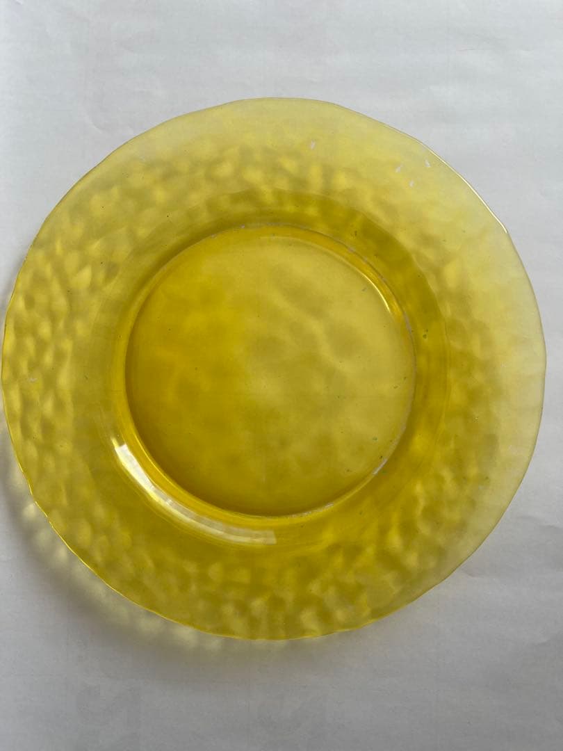 イタリア　IVV ガラスプレート　20cm ３枚　３色　ビンテージ　青　黄　緑