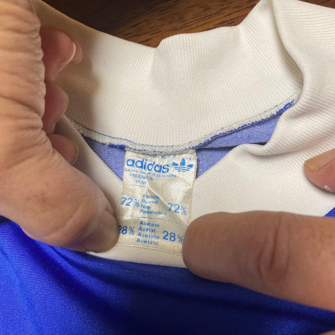 ⭐️値下げしました！adidas サッカーシャツ 青/白 14番80年代フランス製