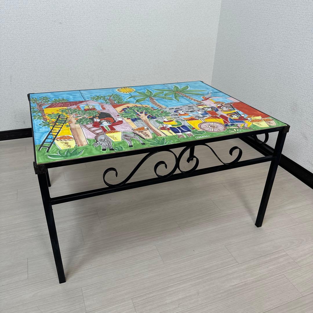 LA MUSA社 ラムーザ シチリア島 ハンドメイド センターテーブル※i4※