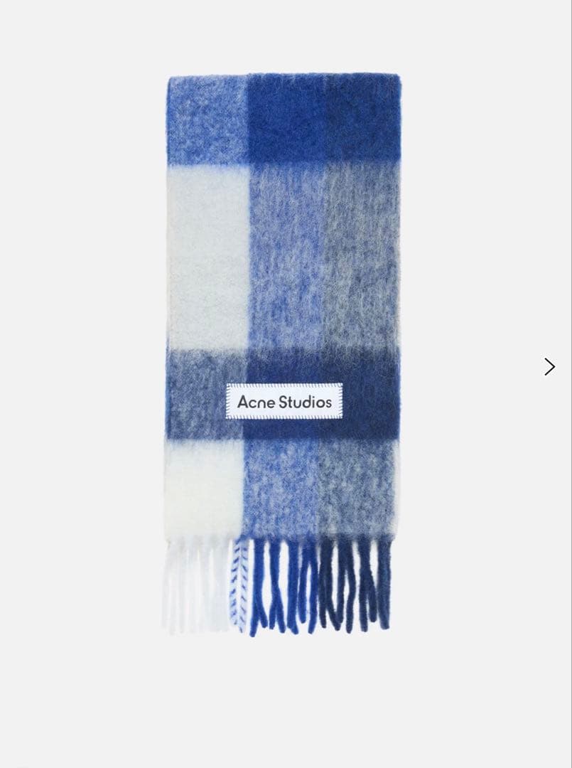 Acne Studios モヘアチェックスカーフ　マフラー　ブルー