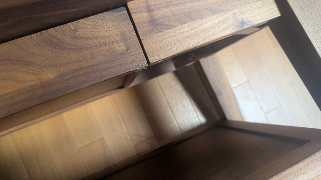 BRUNO 天然木センターテーブル 95サイズ /ウォールナット/引出し付き