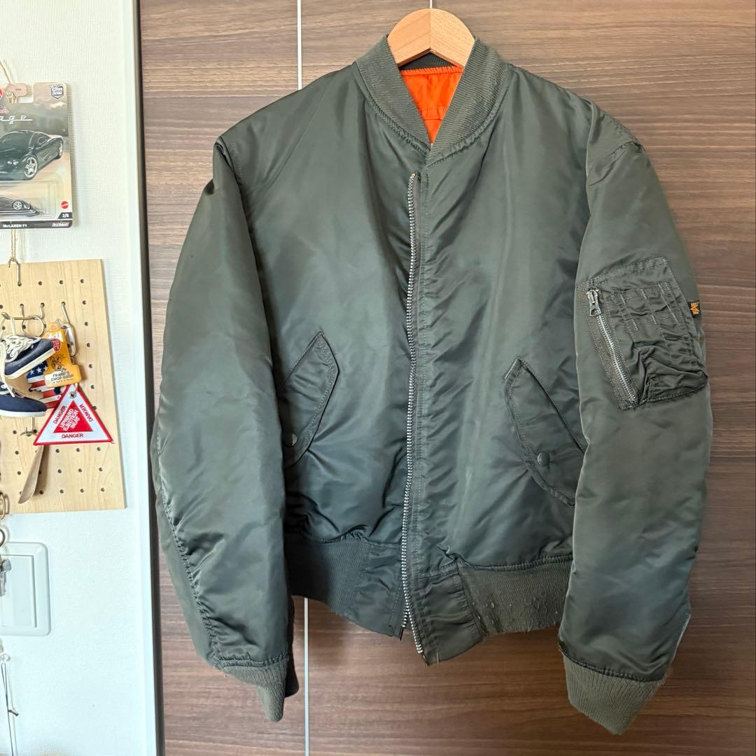 90s Alpha MA-1 フライトジャケットMサイズ オリーブusa製