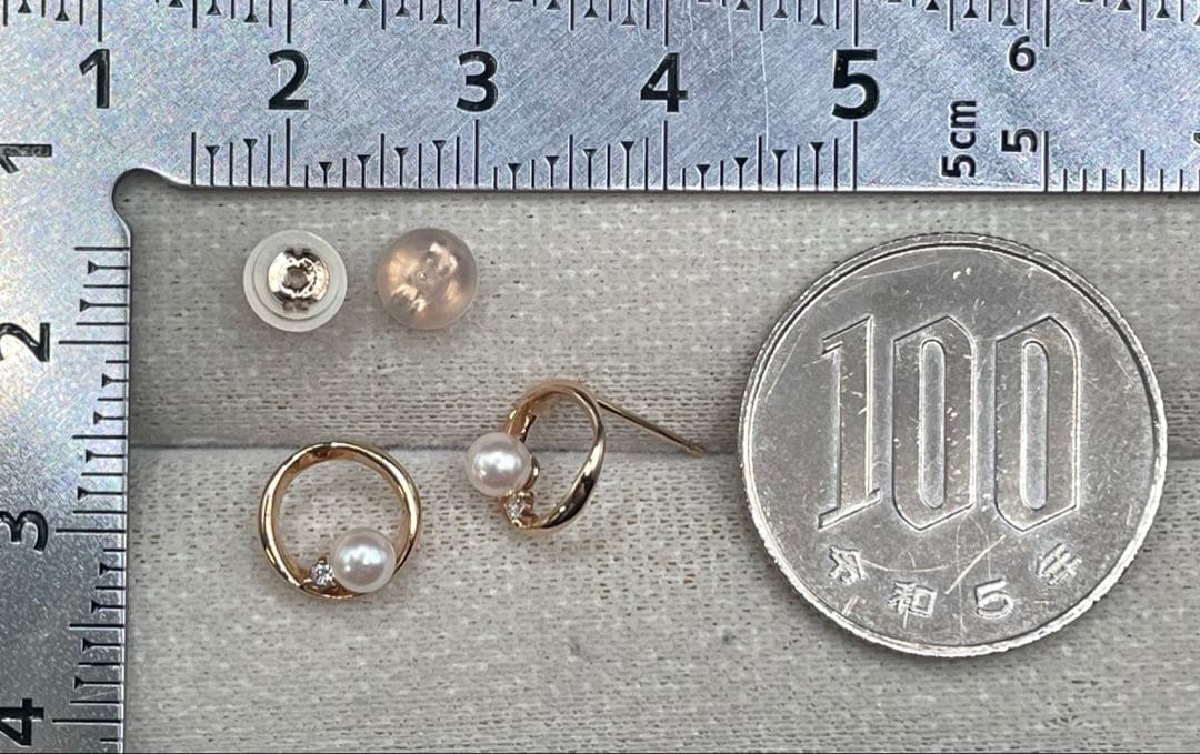 専用JA150★高級 あこや真珠3mm〜3.5mm ダイヤ K18PGピアス鑑付