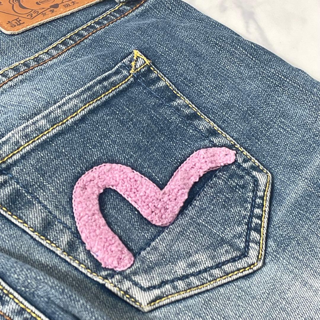 EVISU 刺繍ロゴ カモメ ハート ストレートデニムパンツ 恵比寿 25