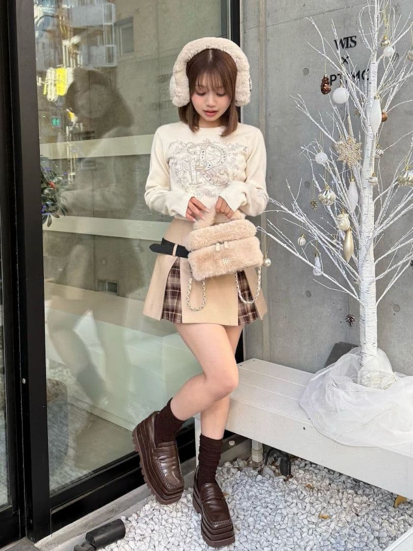 Darich　DRビジューフラワーリブニットトップス　IVO　アイボリー