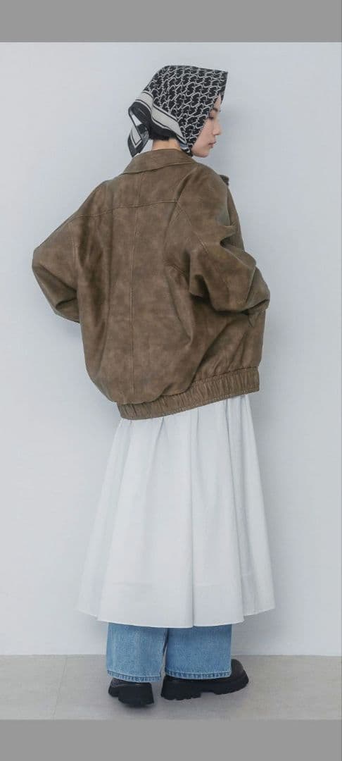 【♡】JEANASIS　ヴィンテージレザーBIGブルゾン ブラウン