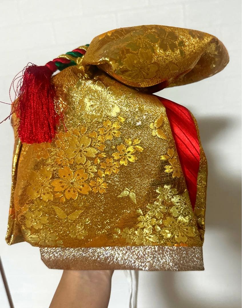 七五三 7才 着物 作り帯 小物セット 中古品 蝶々 絞り柄