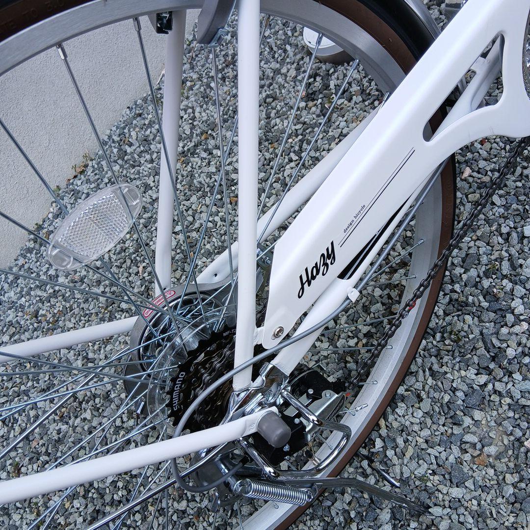 新品未使用品　シティサイクル ホワイト　自転車　26インチ　兵庫　玉越　変則有