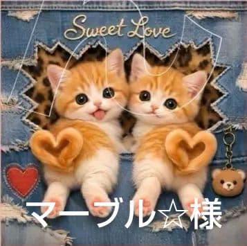 オーダーページ　ハンカチ　89 デニムにゃん柄　1/15　りんご様P