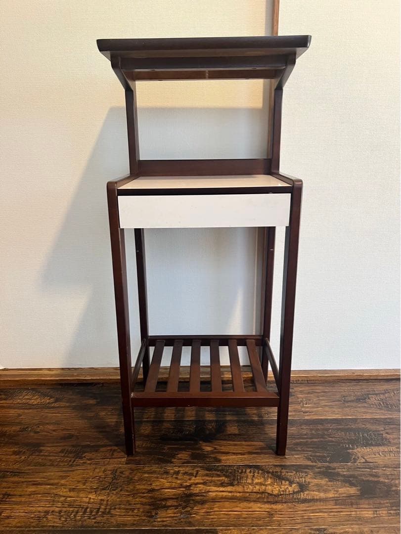 karimoku 電話台 サイドテーブル オールドカリモク 花台 木製