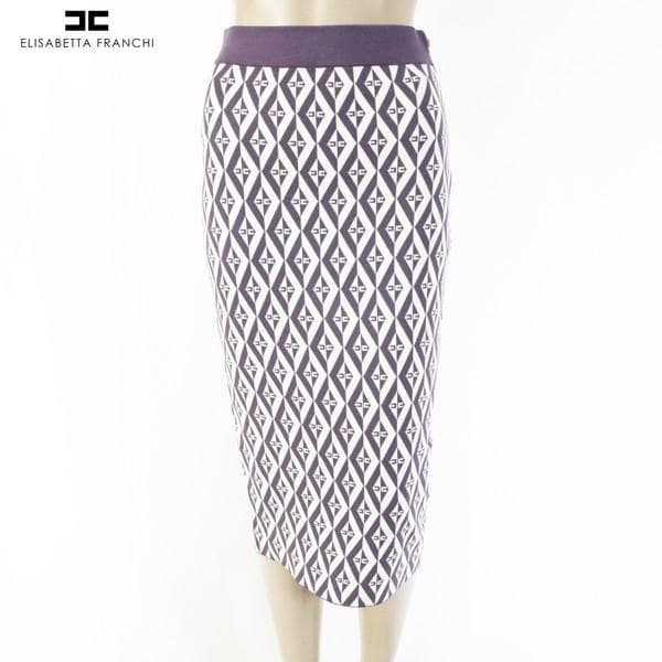 新品 エリザベッタフランキ ニットスカート 42 ESK714 Mサイズ 膝下丈