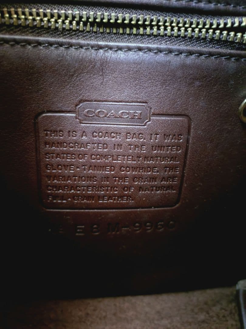COACH オールドコーチ レザーリュック9960(アメリカ製) ダークブラウン